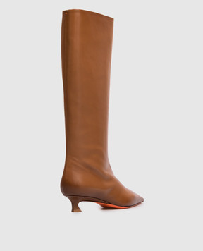Santoni Brown leather boots WSTI72407HI2NXUY