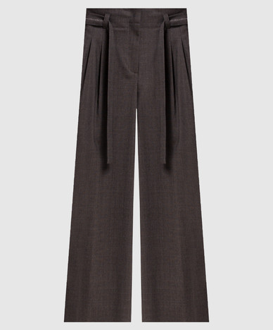 Bruine wollen broek met riem