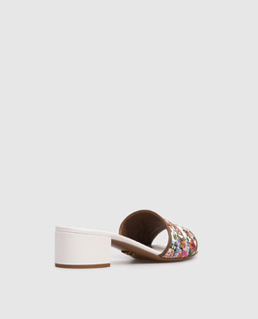 Dolce&Gabbana White mules with floral embroidery CR1748A6483