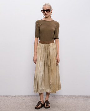 UMA WANG Gillian beige silk skirt UW2003