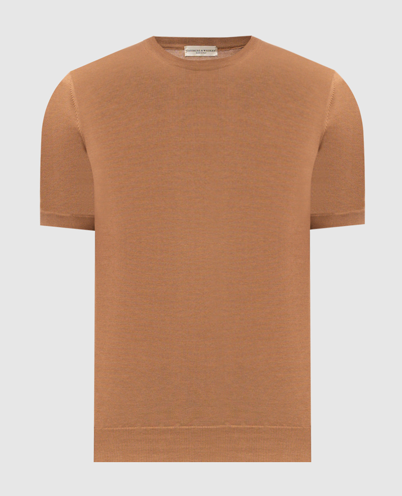 Brown silk t-shirt