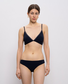 Peserico Blue swimsuit with monil chain S11022C0CC337