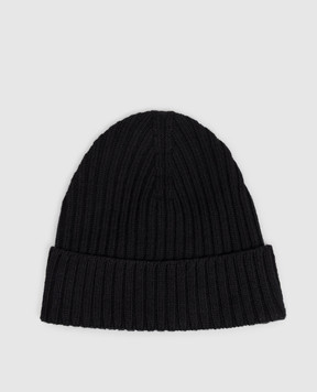 Cashmere&Whiskey Black merino wool hat 201