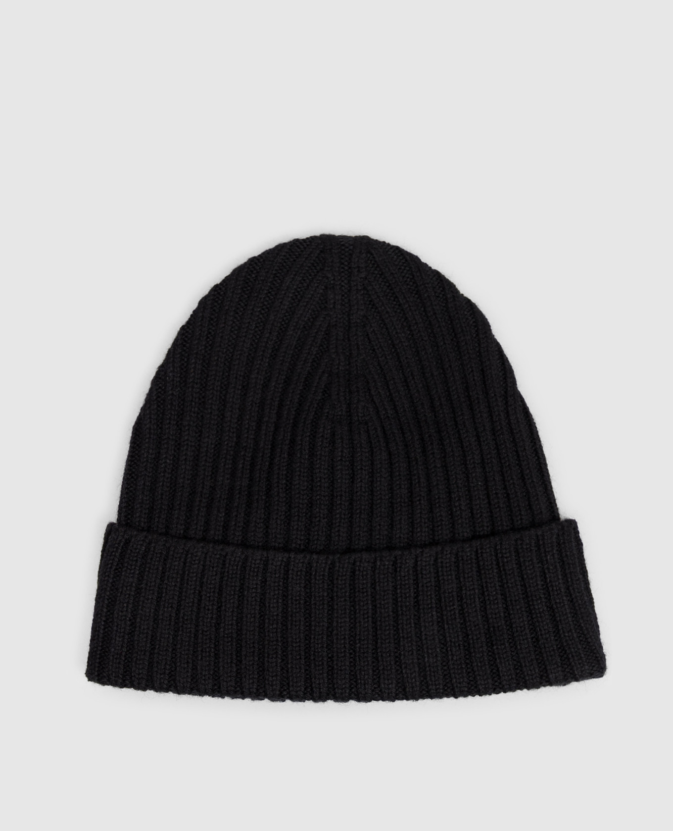 Black merino wool hat