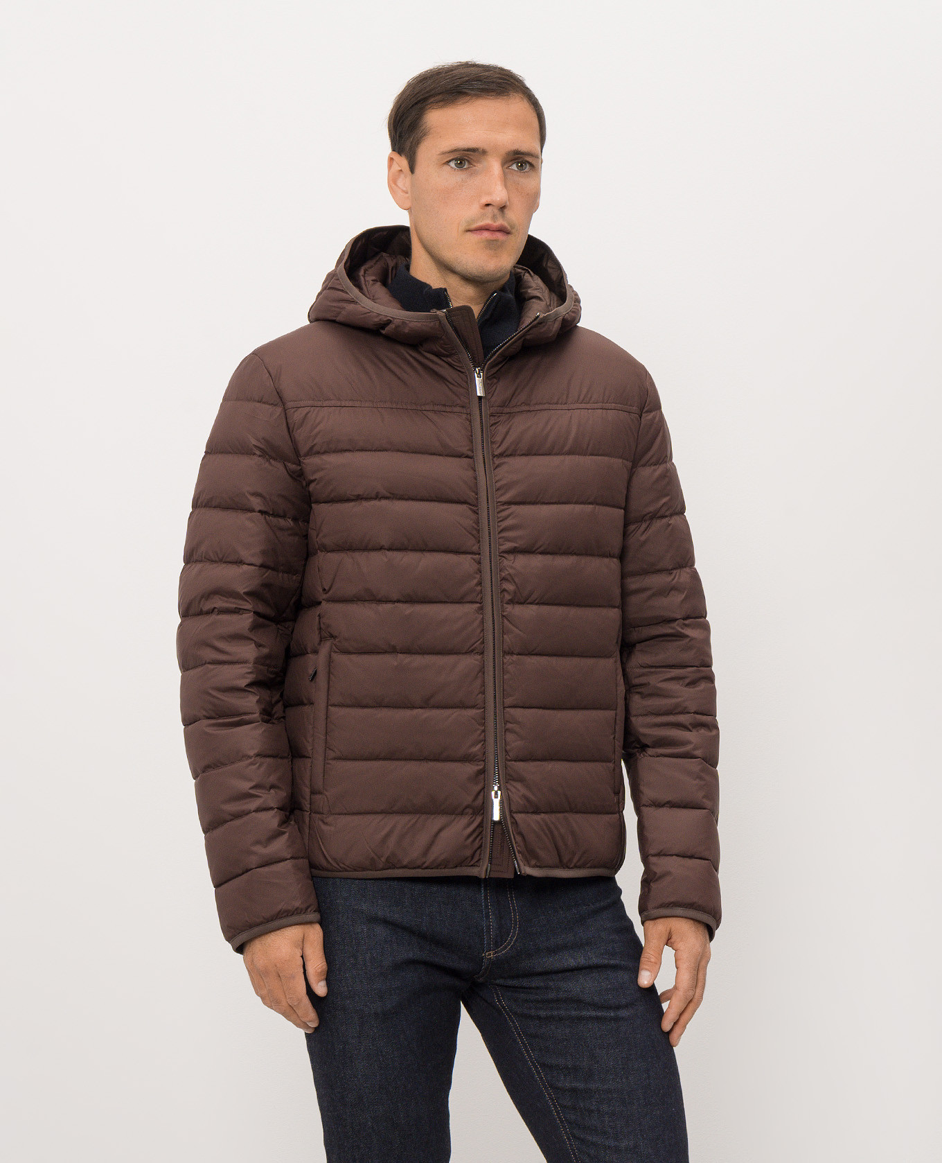 Brown down jacket with hood Be Florence 3
