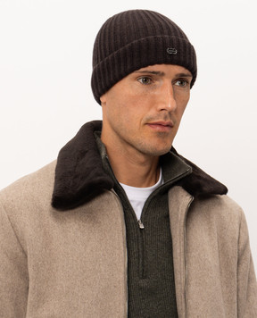 Agnona Brown cashmere hat MK08U401K0513