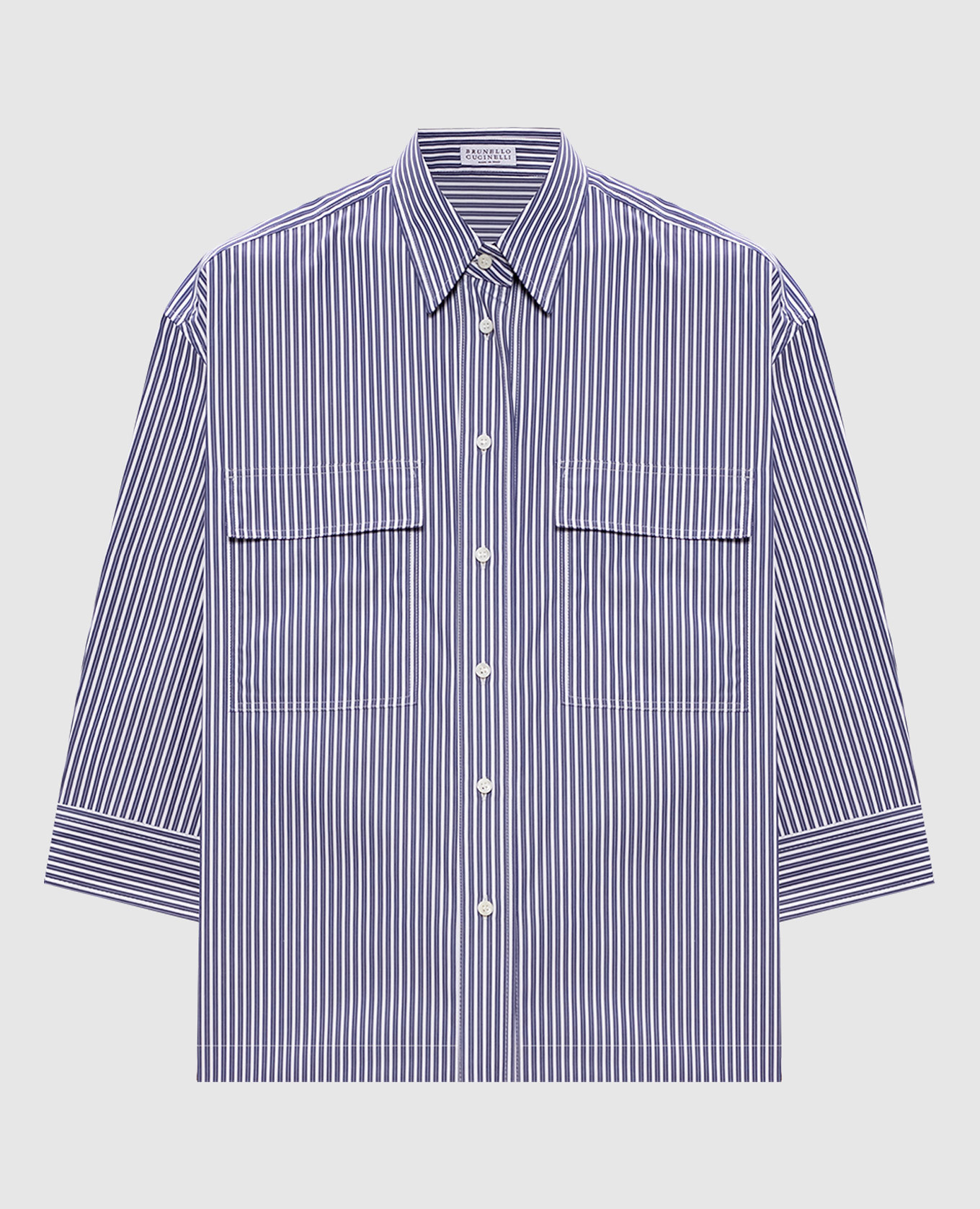 Brunello Cucinelli - Blue striped shirt MH740MP406 - shop with