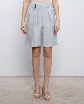 Peserico Blue linen shorts P0432105426