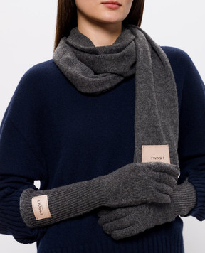 Twinset Gray gloves with wool 262TO5582