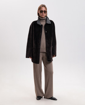 Simonetta Ravizza Brown Alicante cashmere pants F06KN110T10
