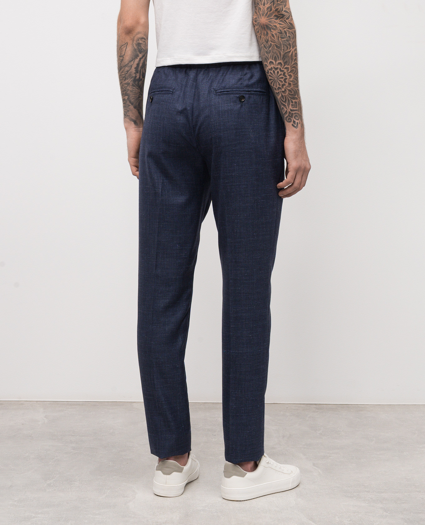Blue pants made of wool, cashmere, silk and linen ISAIA 4
