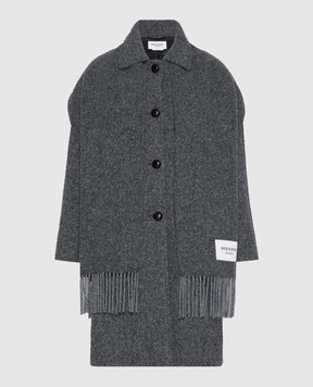 Max Mara Weekend LATINO gray wool coat with scarf WKDLATINO