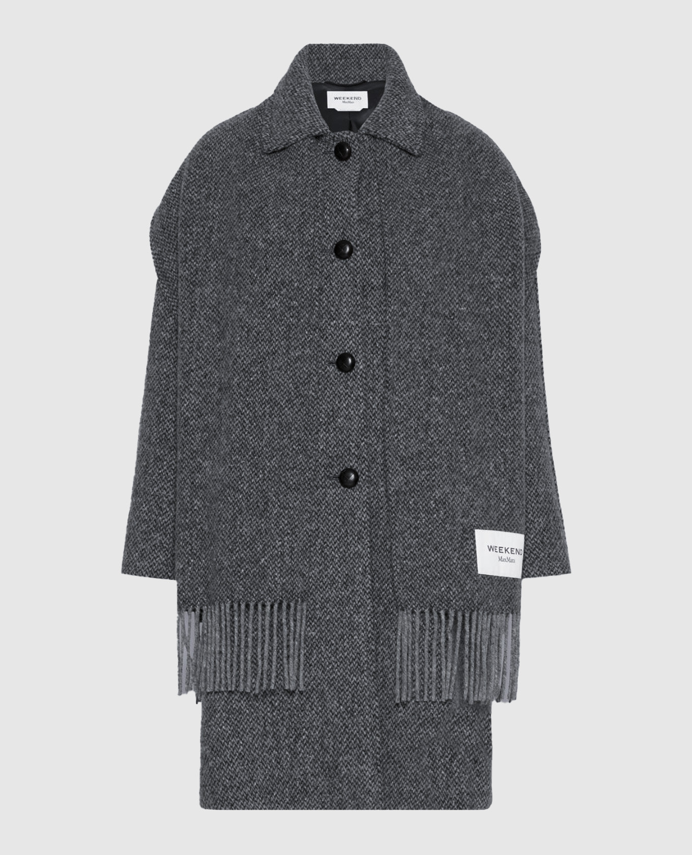 LATINO gray wool coat with scarf