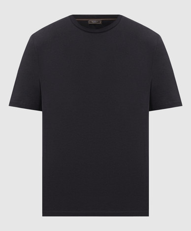 Navy blue t-shirt with logo print