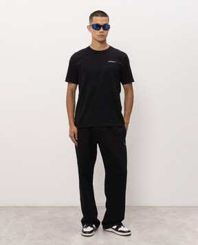 Off-White Black t-shirt with logo print 44MAA16MF26J00M
