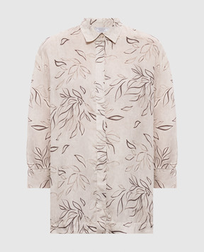 Peserico Beige printed blouse A0640104742