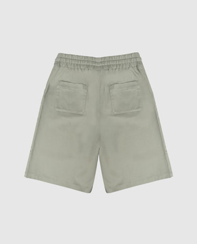 Dolce&Gabbana Children's green shorts with monogram patch L43Q96FUFKA46