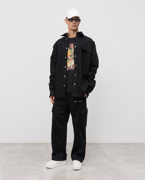 Palm Angels Black shirt with logo PMES044C99FAB001