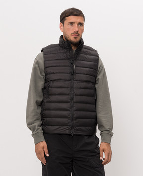 C.P. Company Black down vest with logo patch MVE703M110416A