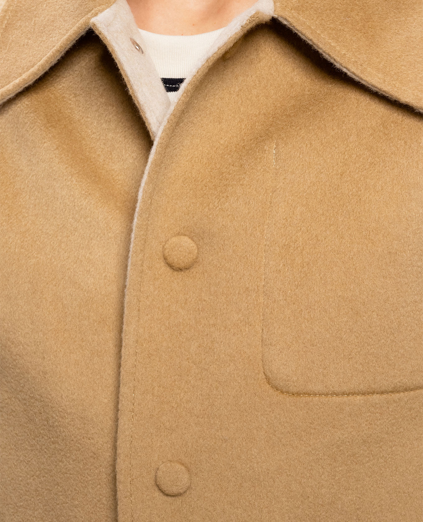 Beige wool and cashmere jacket Ami Paris 5