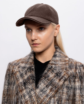 Peserico Brown wool and cashmere cap A36226C003358
