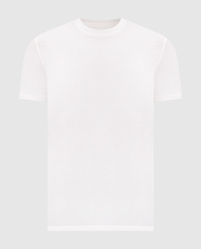 ISAIA White silk T-shirt with emblem MCI154JP001