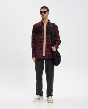 Off-White Burgundy checkered shirt 44MGE04MF5F003