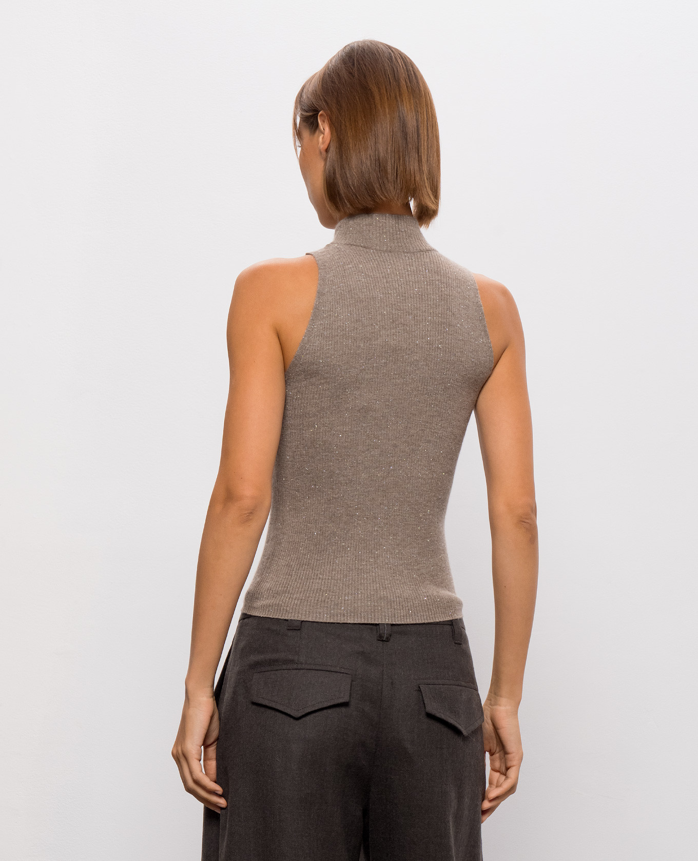 Beige cashmere top with lurex Brunello Cucinelli 4