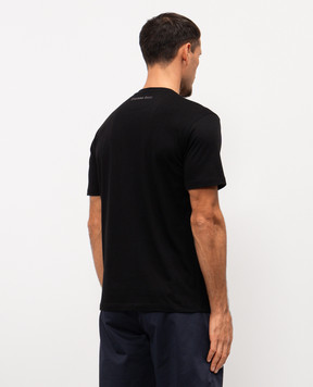 Stefano Ricci Black T-shirt with textured logo MNH6105120803
