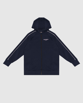 Balmain Children's blue sports jacket with textured logo BZ4I30Z3183610