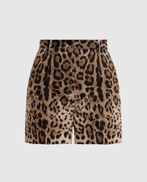 Dolce&Gabbana Brown animal print shorts FTASXTHS5E3