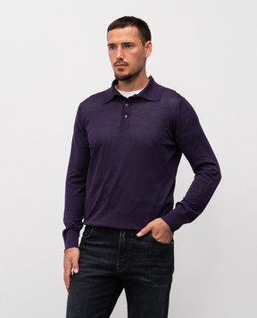 Brunello Cucinelli Purple silk polo MNB805415