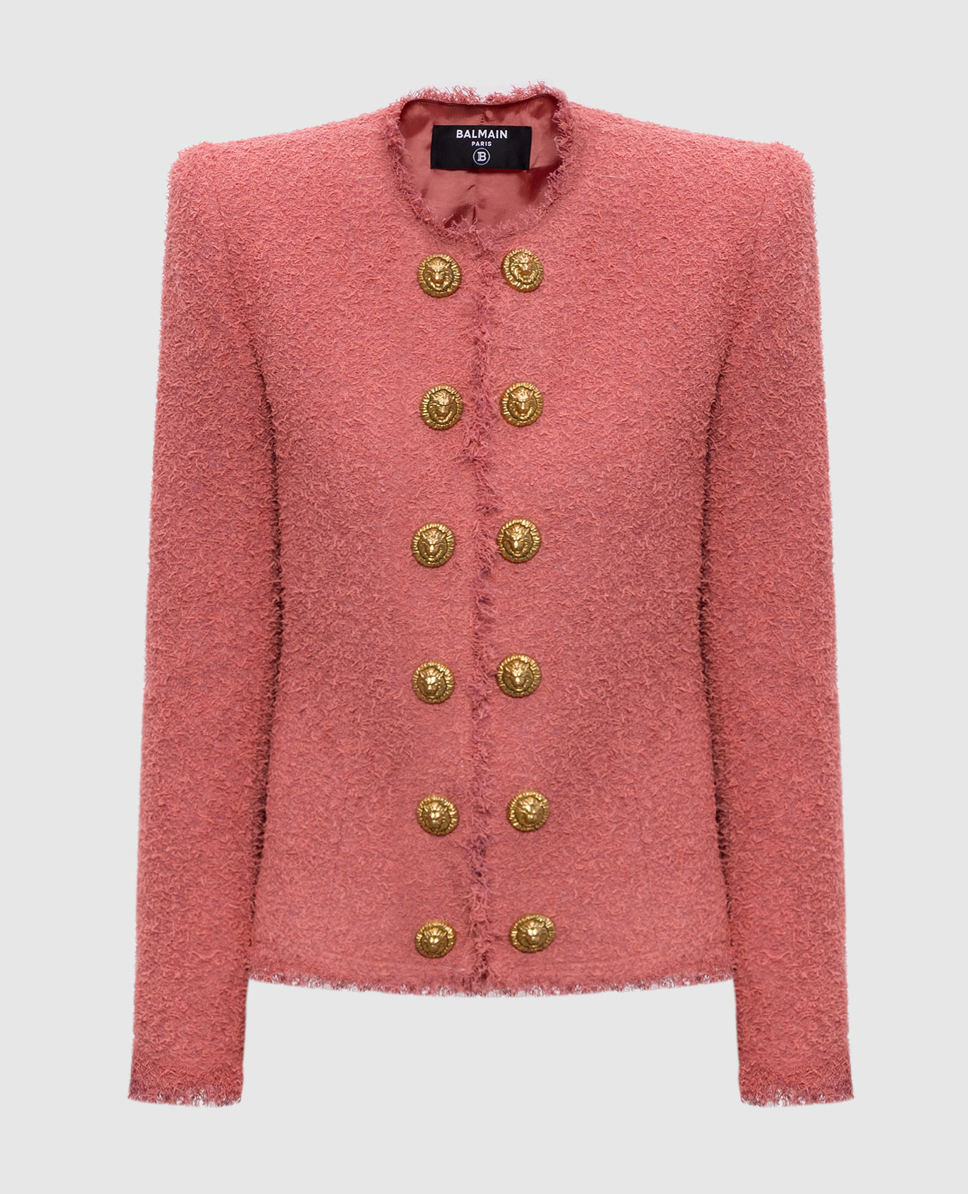 Pink tweed jacket with wool