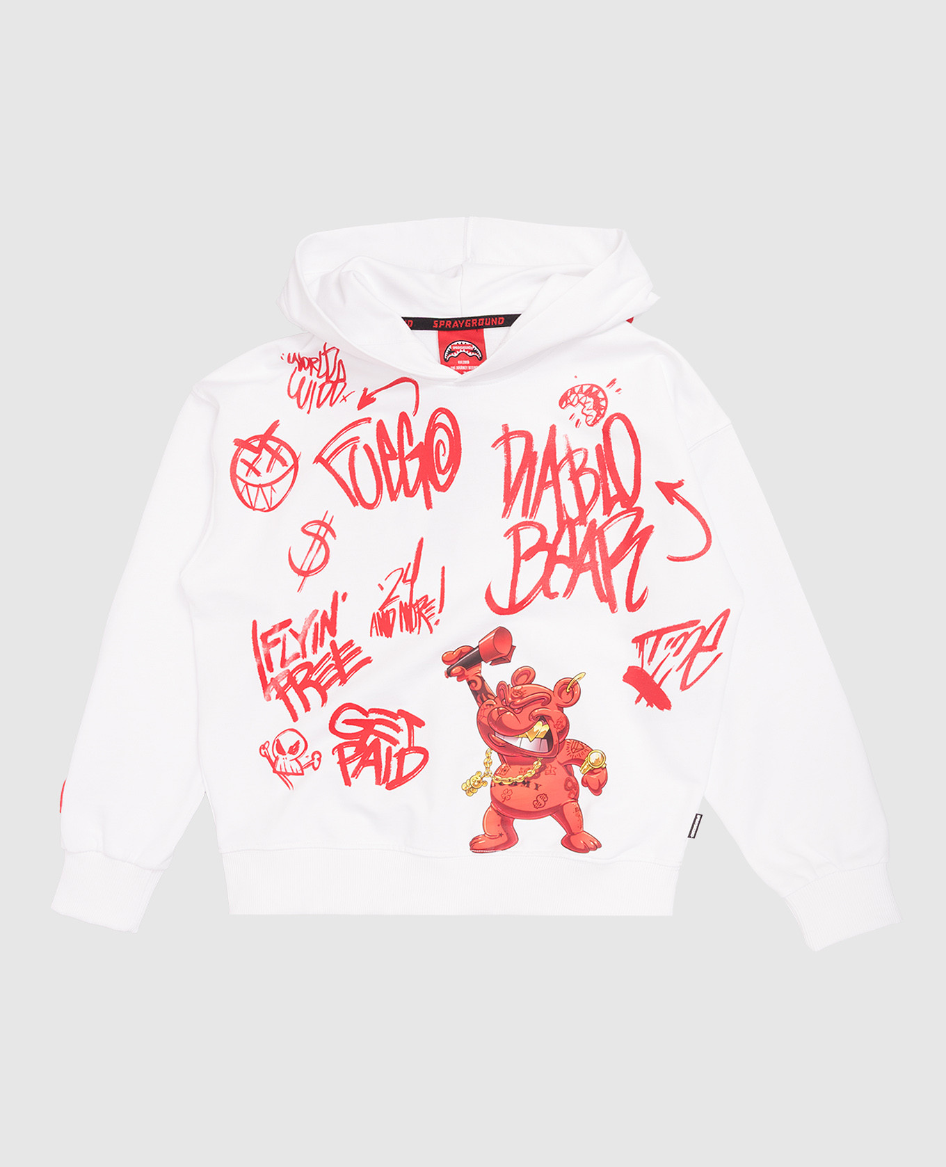 

Children's white Vandal Diablo Bear hoodie Sprayground