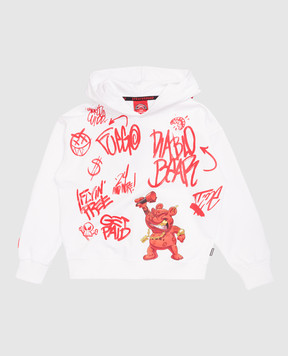 Sprayground Children's white Vandal Diablo Bear hoodie SPY1398E