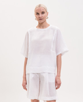 MooRER White GENOLA-J linen T-shirt GENOLAJGLX
