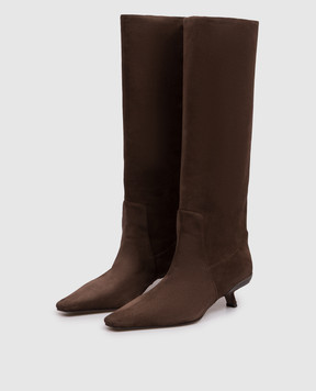 Brunello Cucinelli Brown suede boots with monil chain MZSFC3353P