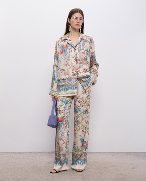 Etro Beige pajama-style blouse WRIA010099SPSI4