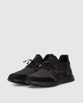 Stefano Ricci Black combination sneakers with monogram logo UV689G6536TWYSDP