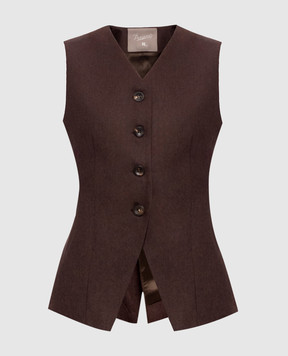 Marco Pescarolo Brown Trenta wool and cashmere vest TRENTAD5429