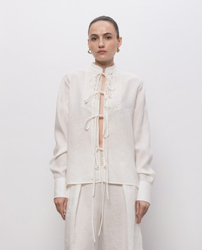 Ermanno Scervino Life Ivory linen blouse D484K612GQII