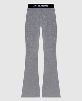 Palm Angels Gray flared pants Soiree with sequins PWHG021G23KNI001
