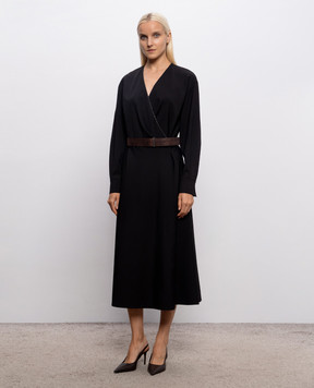 Brunello Cucinelli Black midi dress with wool MB143A5547