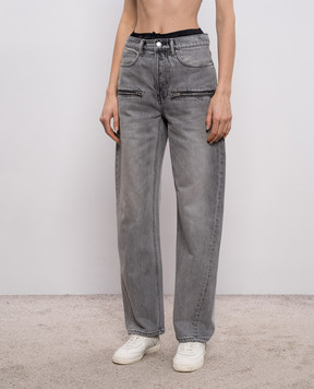 Alexander Wang Grey jeans with logo patch 4DC2264154