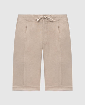 Enrico Mandelli Beige linen shorts GYMSHO6103