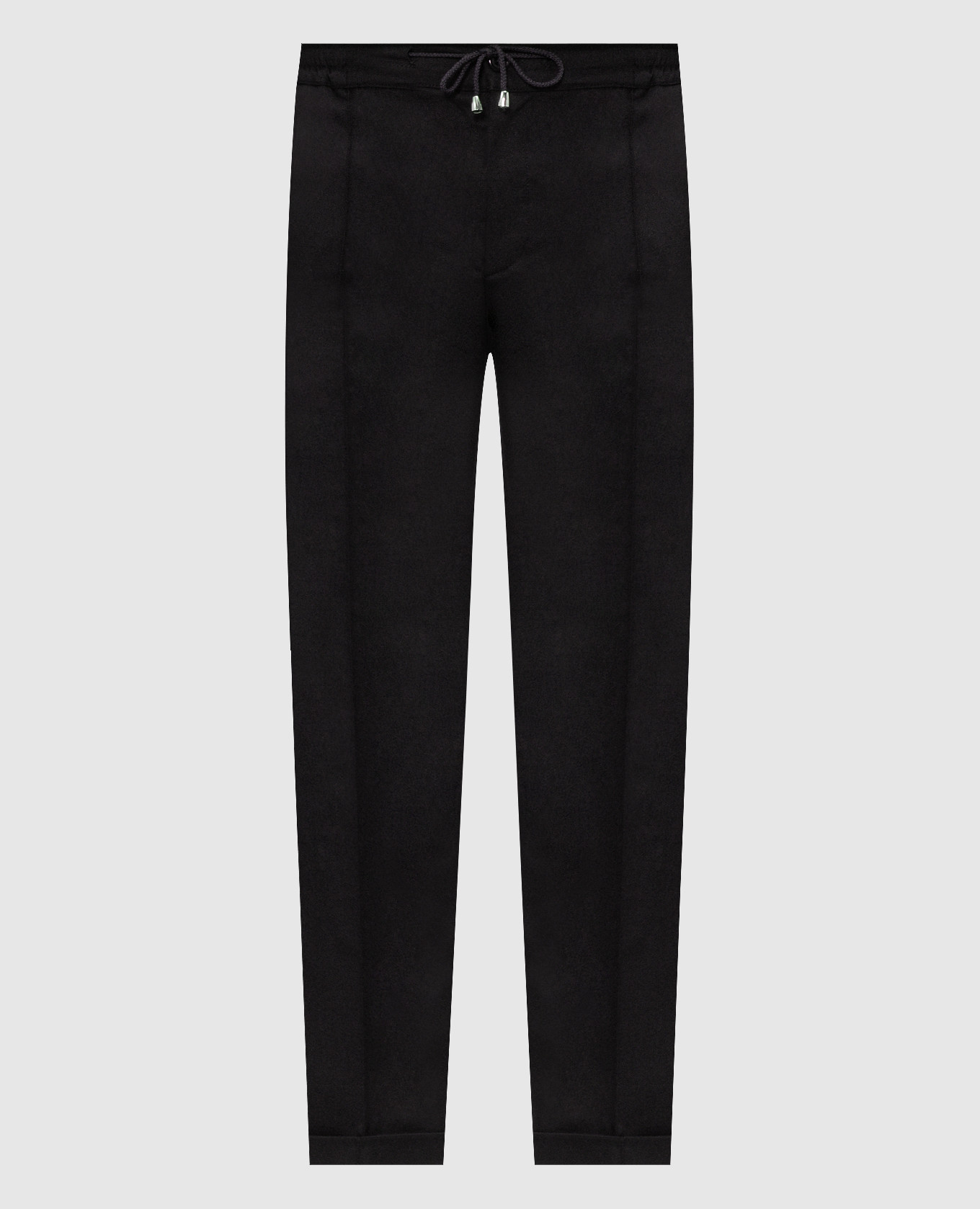 Black wool trousers with lapels