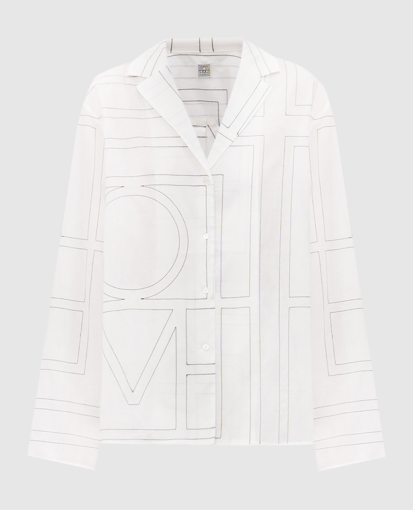White shirt with monogram embroidery
