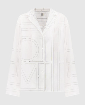 Toteme White shirt with monogram embroidery 243WRT976FB0239