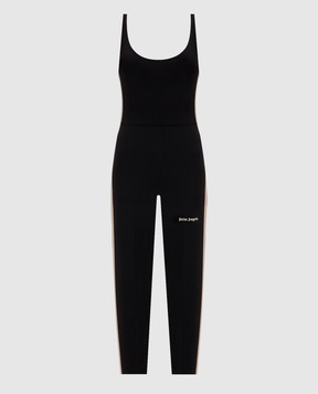 Palm Angels Black jumpsuit with logo print PWVP002S26FAB001