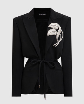 David Koma Black wool jacket with appliqué SS26DK28J